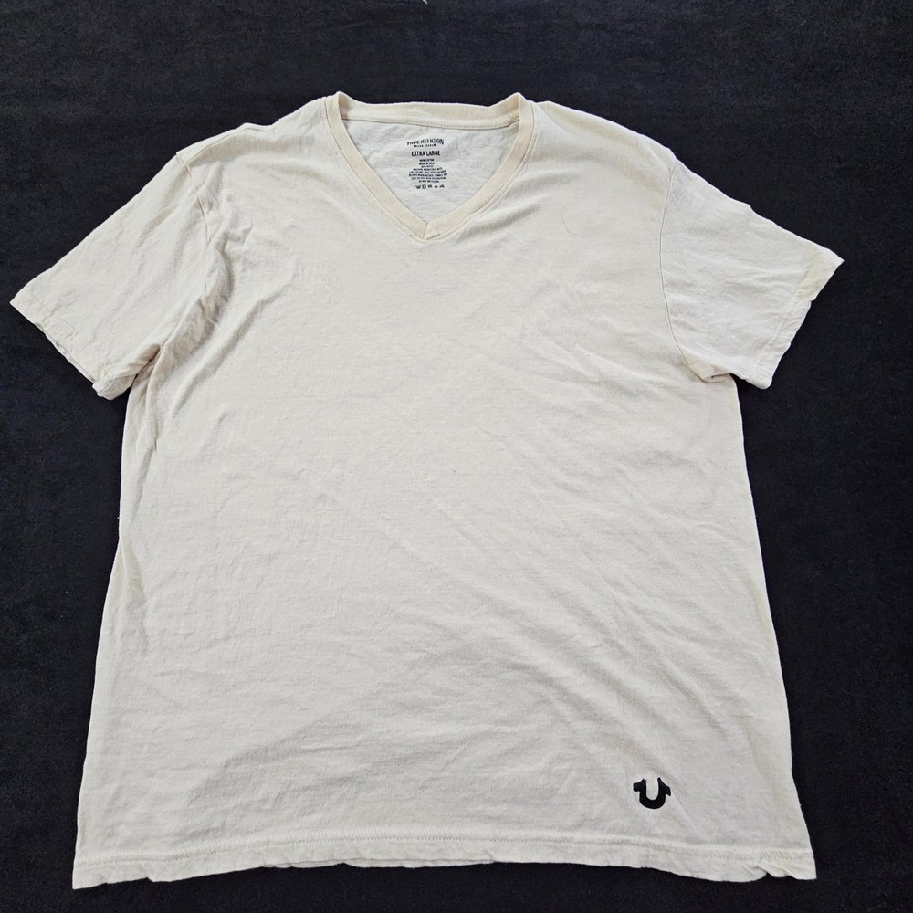 True Religion Beige Short Sleeve Cotton T-Shirt Adult XL